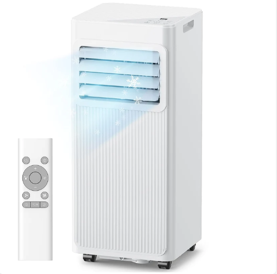 7000 BTU Portable Air Conditioner, 4-in-1 Air Conditioning Unit with Dehumidifier, Fan & Sleep Mode, Quiet 24H Timer