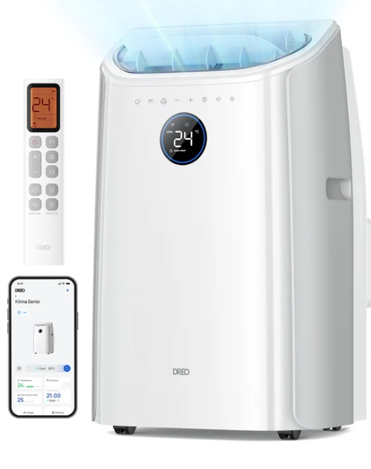 DREO 10000 BTU Portable Air Conditioner, 3-in-1 Cool/Fan/Dry Quiet AC Unit for Bedroom/Office, Smart App/Voice/Remote Control